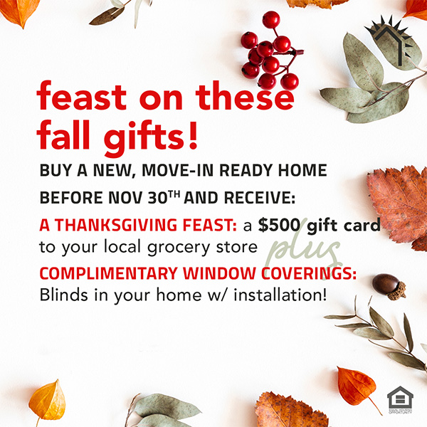 feast on these fall gifts title with leaves and winter berry background